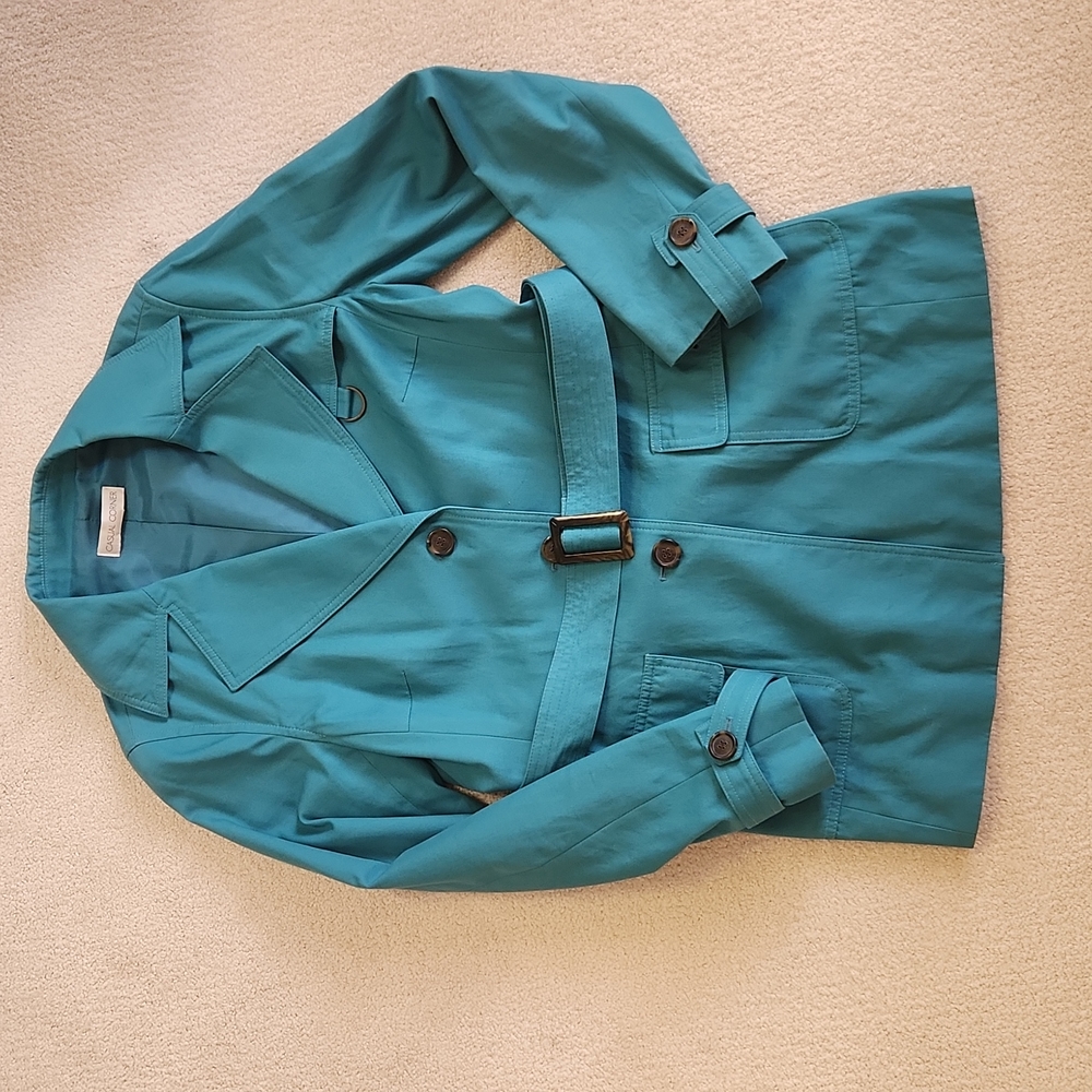 Casual Corner, size 8 spring coat in teal